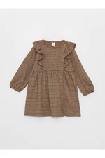 LC Waikiki Crew Neck Long Sleeved Dress for Baby Girl