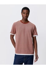 Koton Basic T-Shirt Crew Neck Short Sleeve with Layer Detail