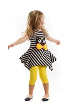 Denokids Striped Black Cat Tunic Set