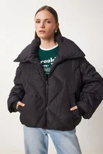 Happiness İstanbul Women's Black Oversize Down Coat