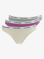 Set of three women's thongs in pink and gray Calvin Klein Underwear - Women