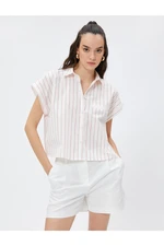 Koton Cotton Crop Shirt With Pocket