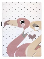 Dětský kusový koberec Petit Flamingos hearts cream-200x290