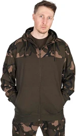 Fox Fishing Sweat à capuche LW Khaki/Camo Split Zip Hoody - S