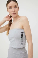 Top Dkny dámský, šedá barva, španělský výstřih