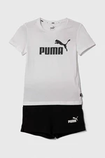 Dětská souprava Puma Logo Tee & Shorts Set bílá barva
