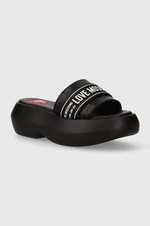 Pantofle Love Moschino dámské, černá barva, na platformě, JA28107I0IIX700A