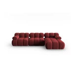 Czerwona aksamitna sofa 285 cm Bellis – Micadoni Home
