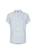 Tommy Hilfiger Košeľa - LINEN RELAXED SHIRT SS modrá