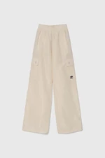 Nohavice adidas Originals Essentials Woven Cargo dámske, béžová farba, jednofarebné, IX9970