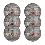 Bertoni Home Unisex's 6 Round Table Pads Set Hearts