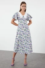 Trendyol Purple Floral Woven Dress