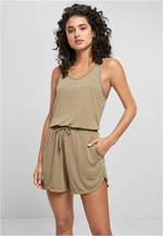 Women's khaki modal jumpsuit with short sleeves