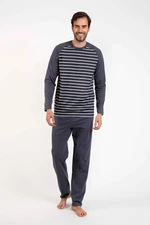 Men's pyjamas Lars long sleeves, long legs - graphite/graphite print