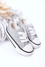 Kids Brocade Sneakers Silver Bling-Bling