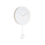 Biele nástenné kyvadlové hodiny Karlsson Pendulum, ø 34 cm