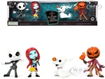 Set of 4 Diecast Figurines (2.5") Tim Burtons "The Nightmare Before Christmas" "Metalfigs" Series by Jada