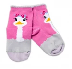 Baby Nellys Bavlněné ponožky Pštros - tmavě růžové, vel. 122-128 (6-8r)