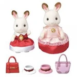 Sylvanian Families Město chocolate Dvě králičí kamarádky v elegantních šatech