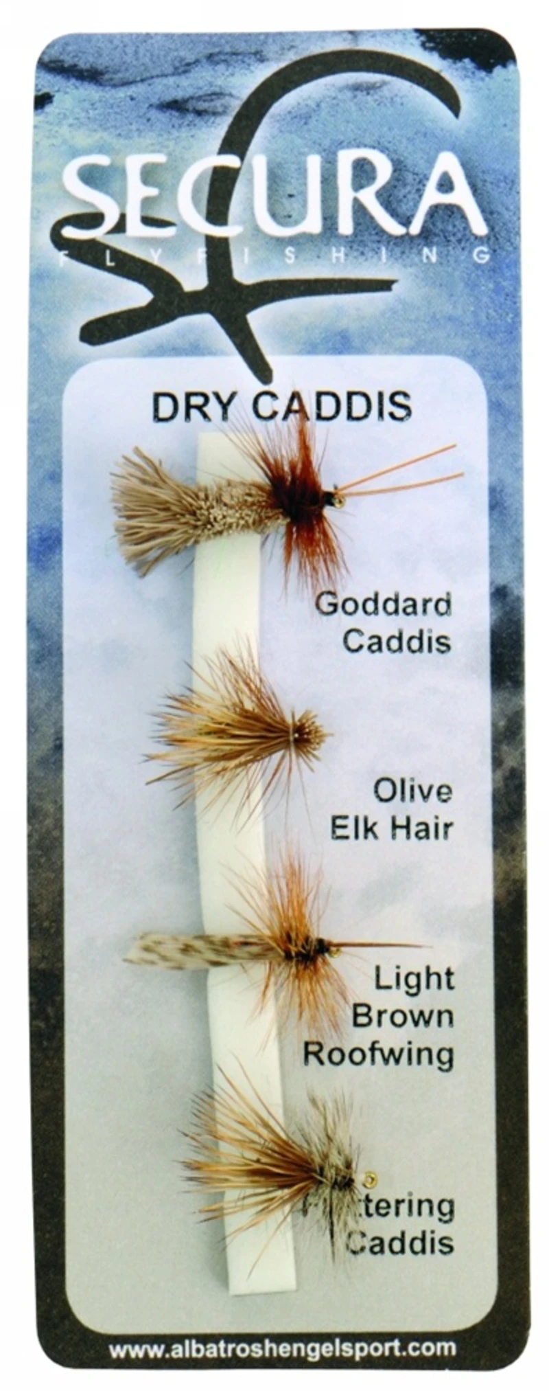 Secura flyfishing mušky dry caddis 4 ks