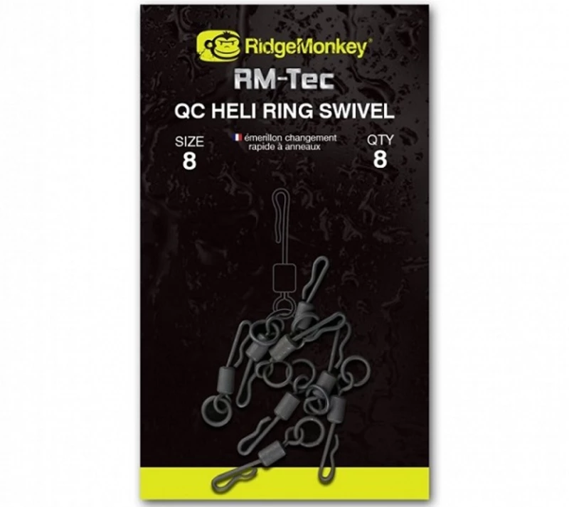 Ridgemonkey rychlovýměnný obratlík s kroužkem quick change heli ring swivel-velikost 11