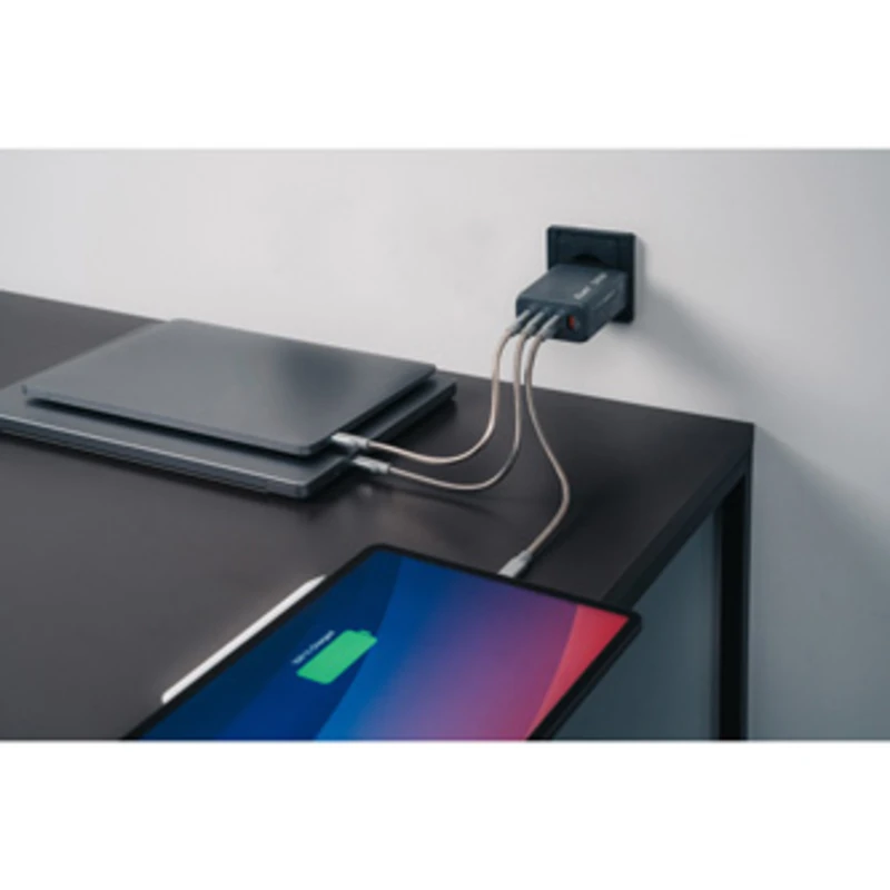 GaN cestovní nabíječka do sítě Verbatim, USB 3.0, USB C, šedá, 240 W, vyměnitelné vidlice C,G,A