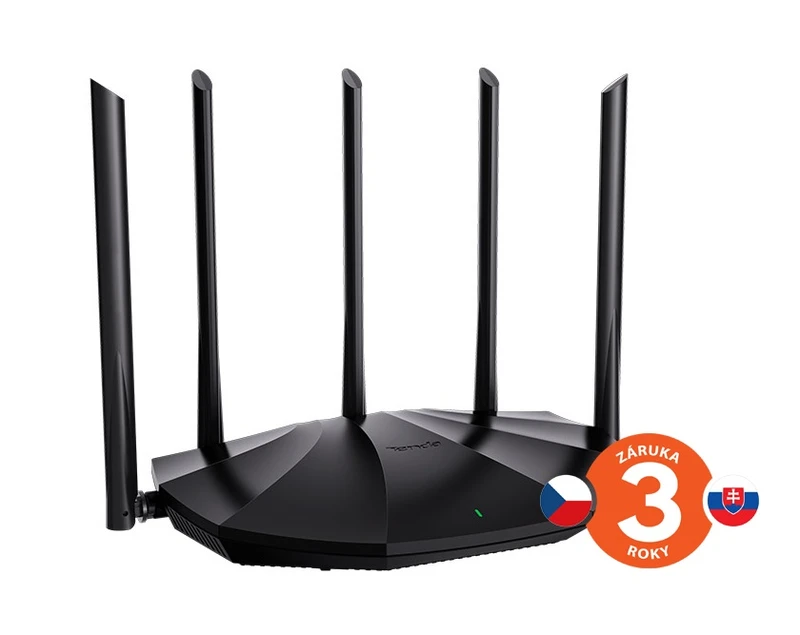 Tenda TX2 Pro AX1500 WiFi6 Router, 1x GWAN, 3x GLAN, IPv6, 5x 6dBi anténa, WPA3