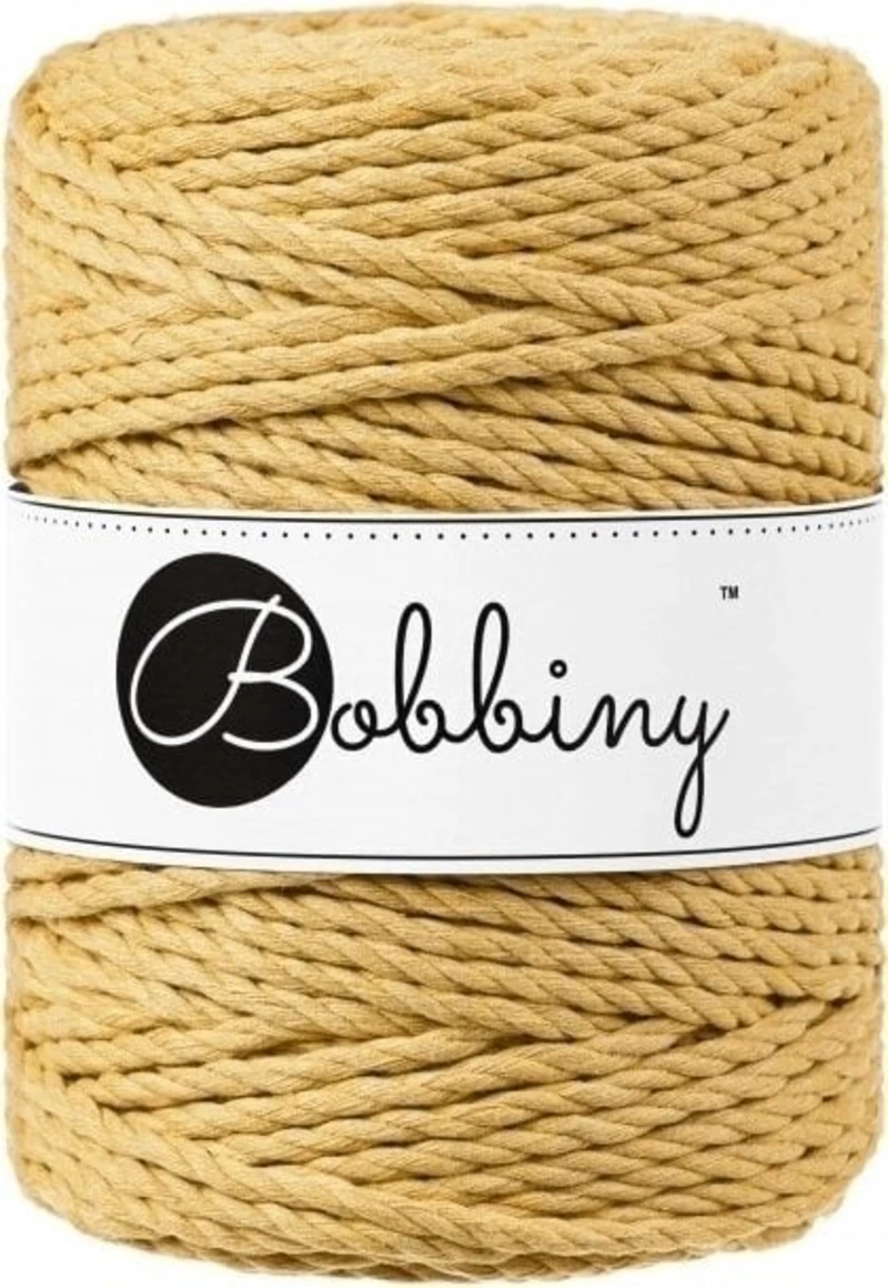 Bobbiny 3PLY Macrame Rope 5 mm 100 m Honey Šňůra